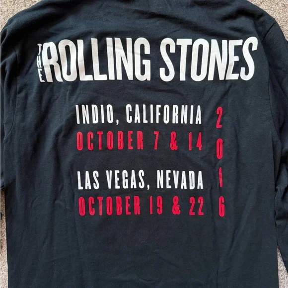 The Rolling Stones 2016 Tour Long Sleeve T Shirt Mens M Band Tee - Picture 4 of 8